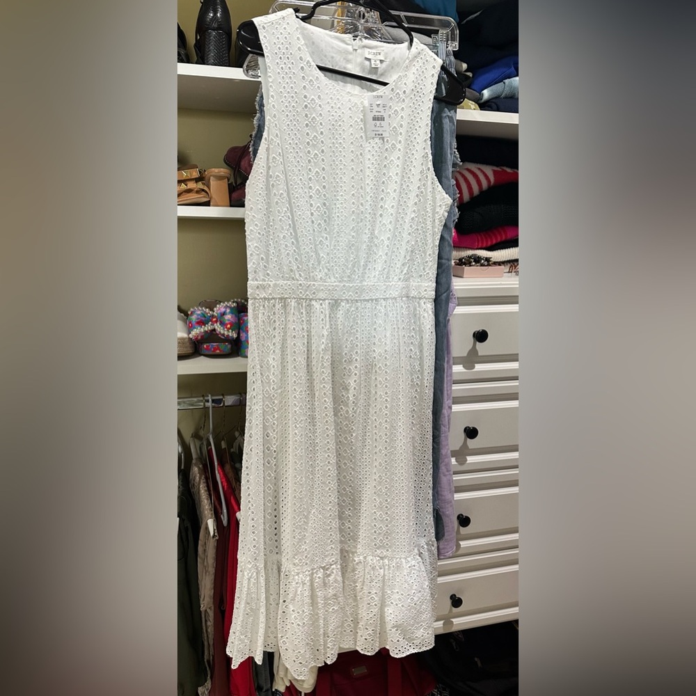 J Crew eyelet tank fit and flare dress NWT $118